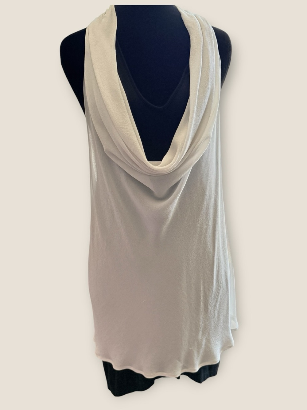 Trouvé Nordstrom Ivory Cowl Neck Draped Top Dress Set with Slip Size L